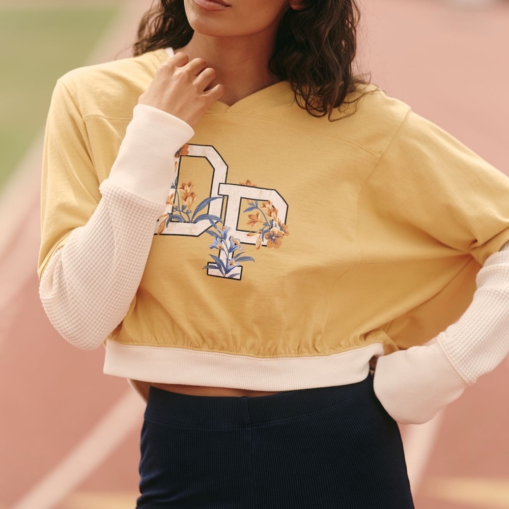 New! Daily Practice by Anthropologie Coin Toss Crop Top Pullover, size Medium